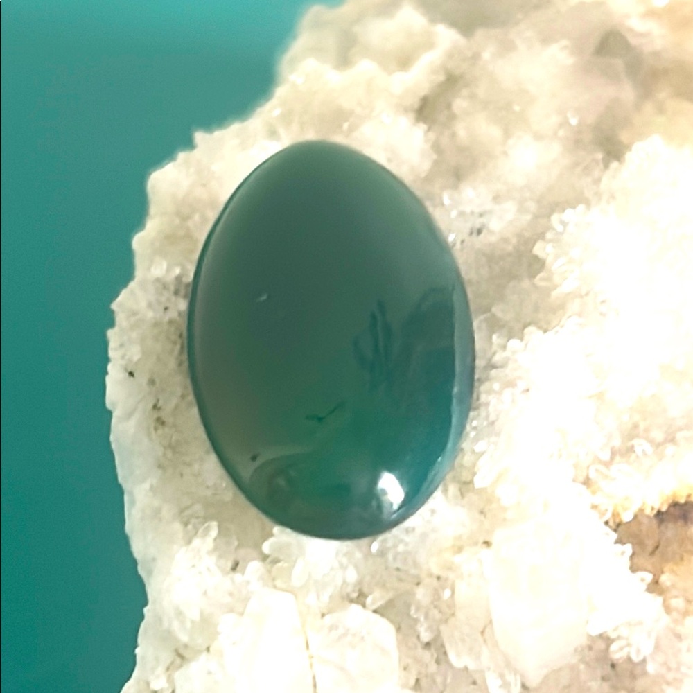May Birthstone Green Chalcedony Oblong Oval Cabochon Loose Gemstone